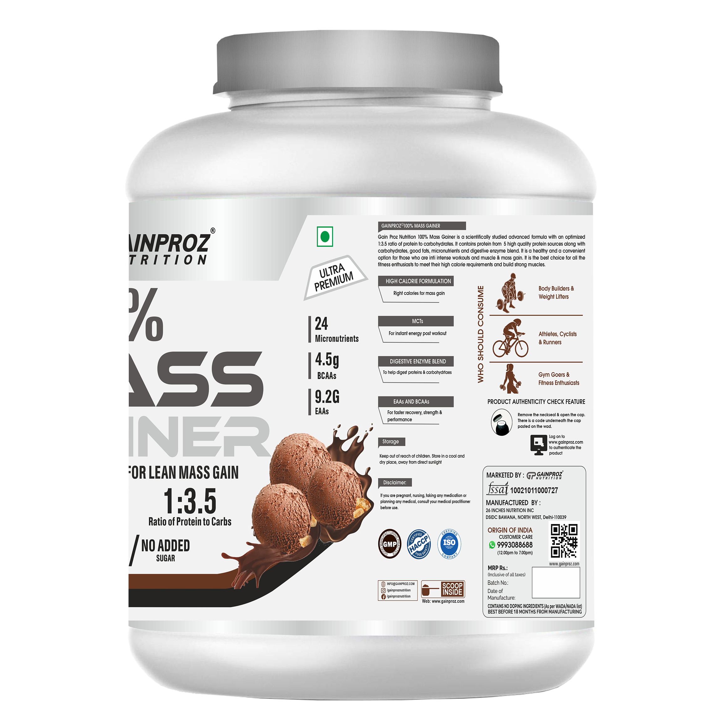 Gainproz 100% Mass Gainer - Gainproz Nutrition